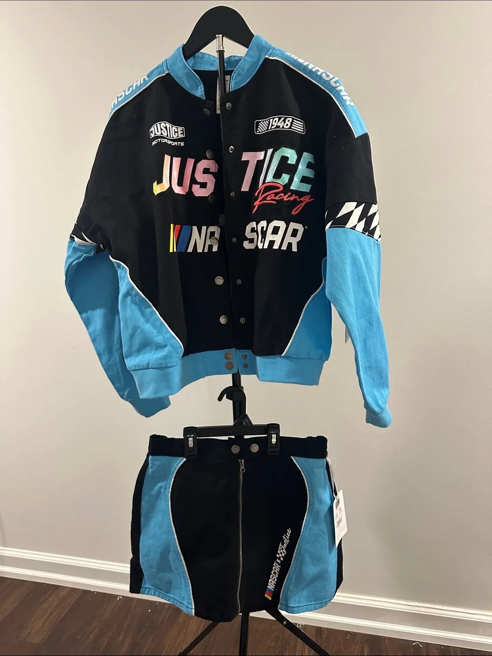 Justice/NASCAR Racing Varsity Jacket and Skirt Set
